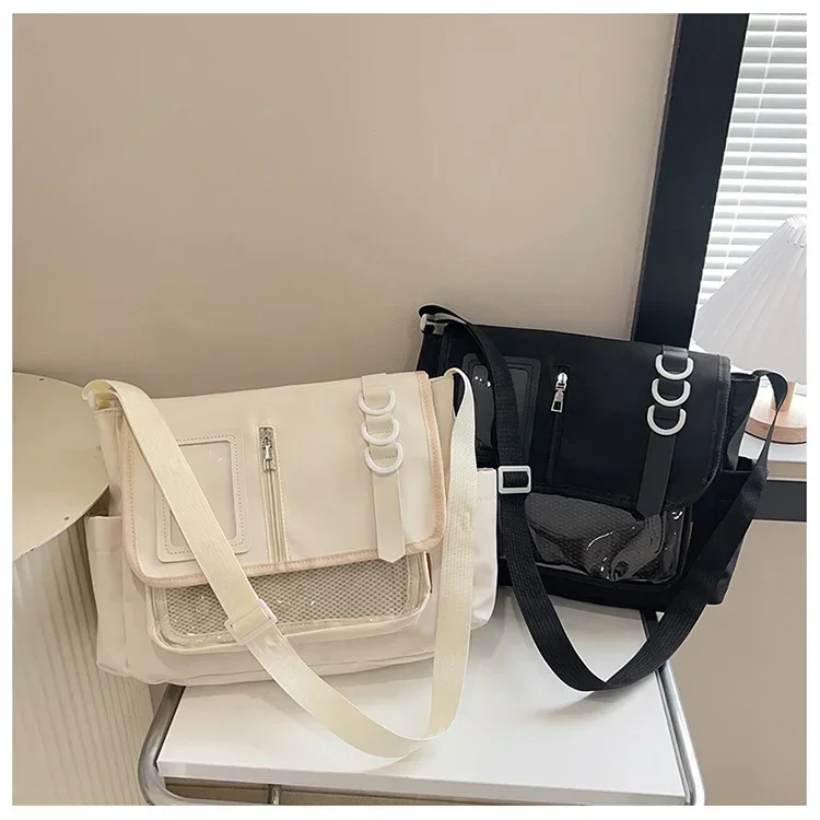 Bolso Ita tipo bandolera transparente con espacio frontal