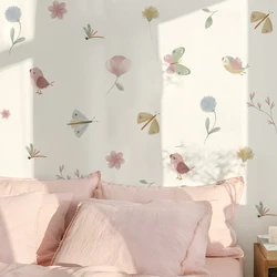 Pegatinas pared de mariposas y flores para dormitorio infantil