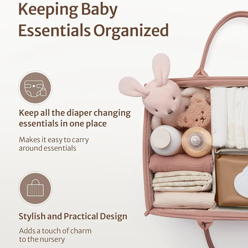 Bolsa organizadora de pañales para bebé, plegable y alta capacidad - imagen 4