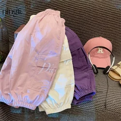Pantalones de chándal finos sueltos para niños y niñas