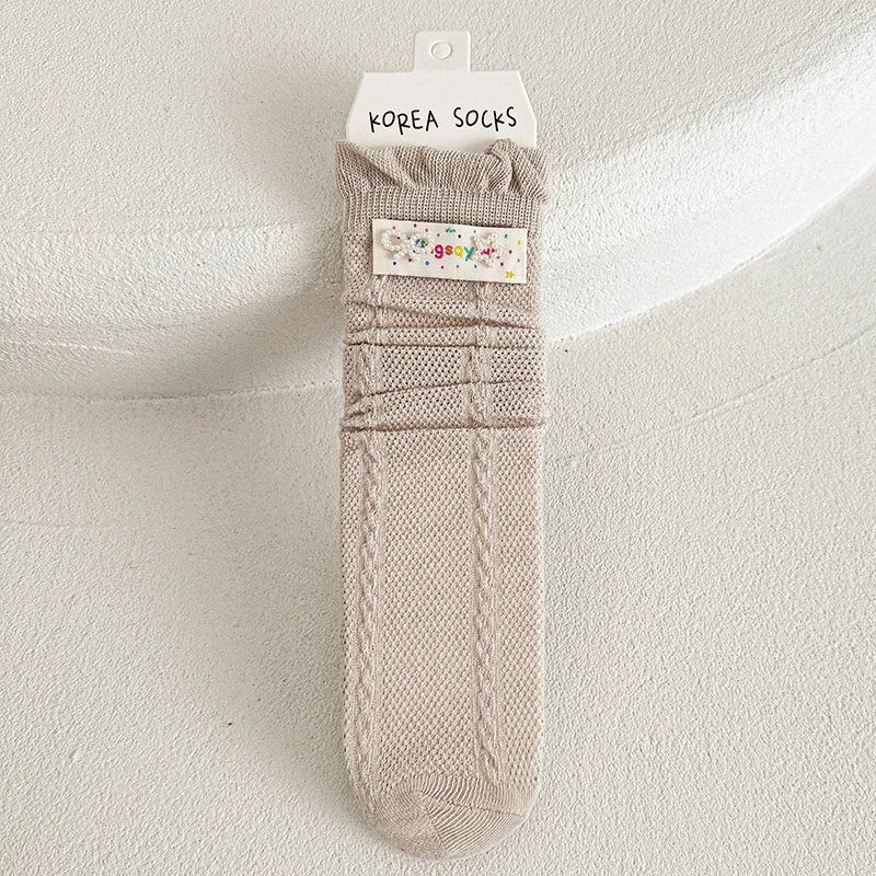Calcetines finos de encaje con lazo y volantes para niño y niña - imagen 5