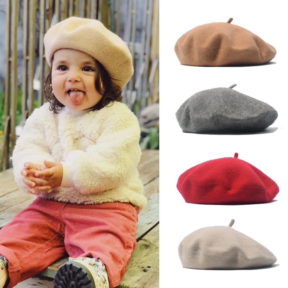 Gorro de lana, boina para niños: invierno y otoño