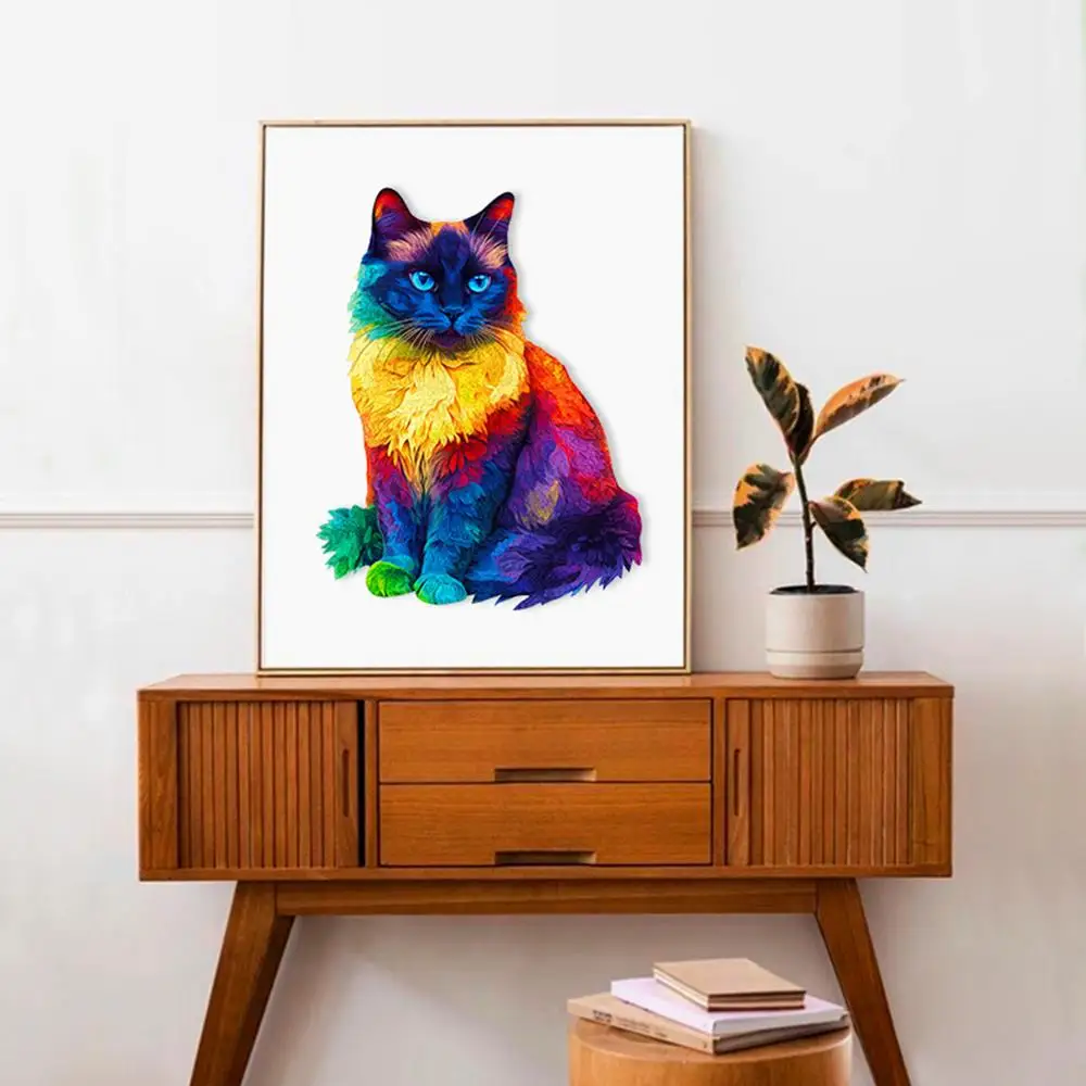 Vista del diseño irregular tipo gato