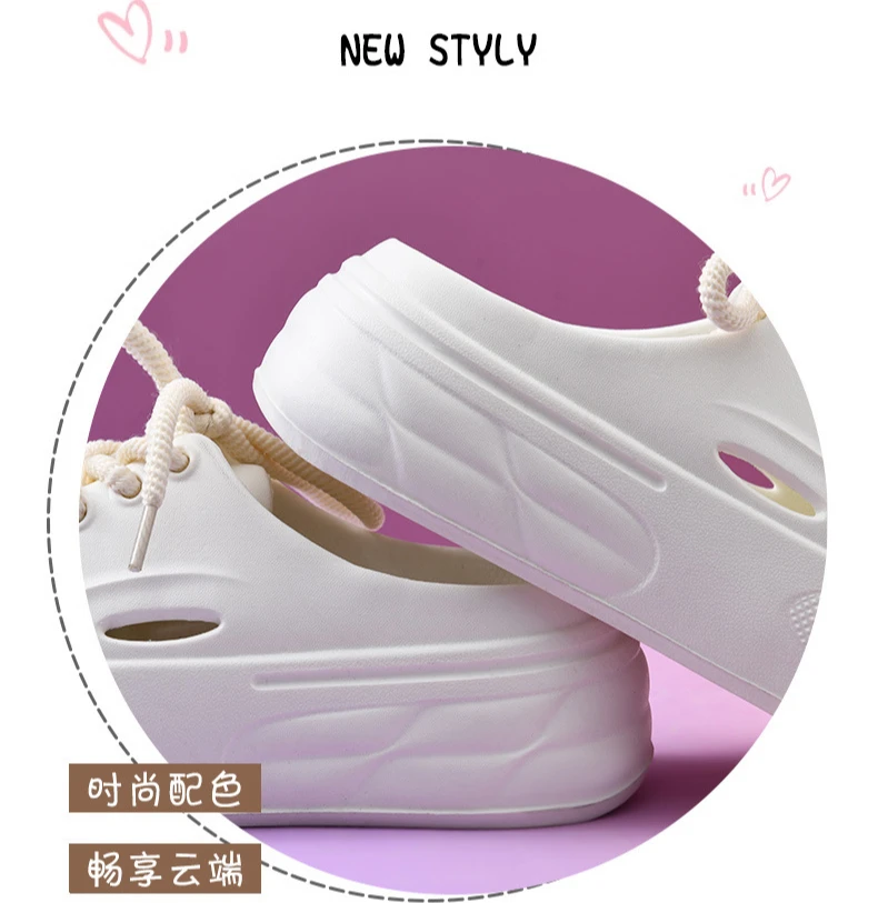 Zapatillas de plataforma con cordones DIY - vista lateral