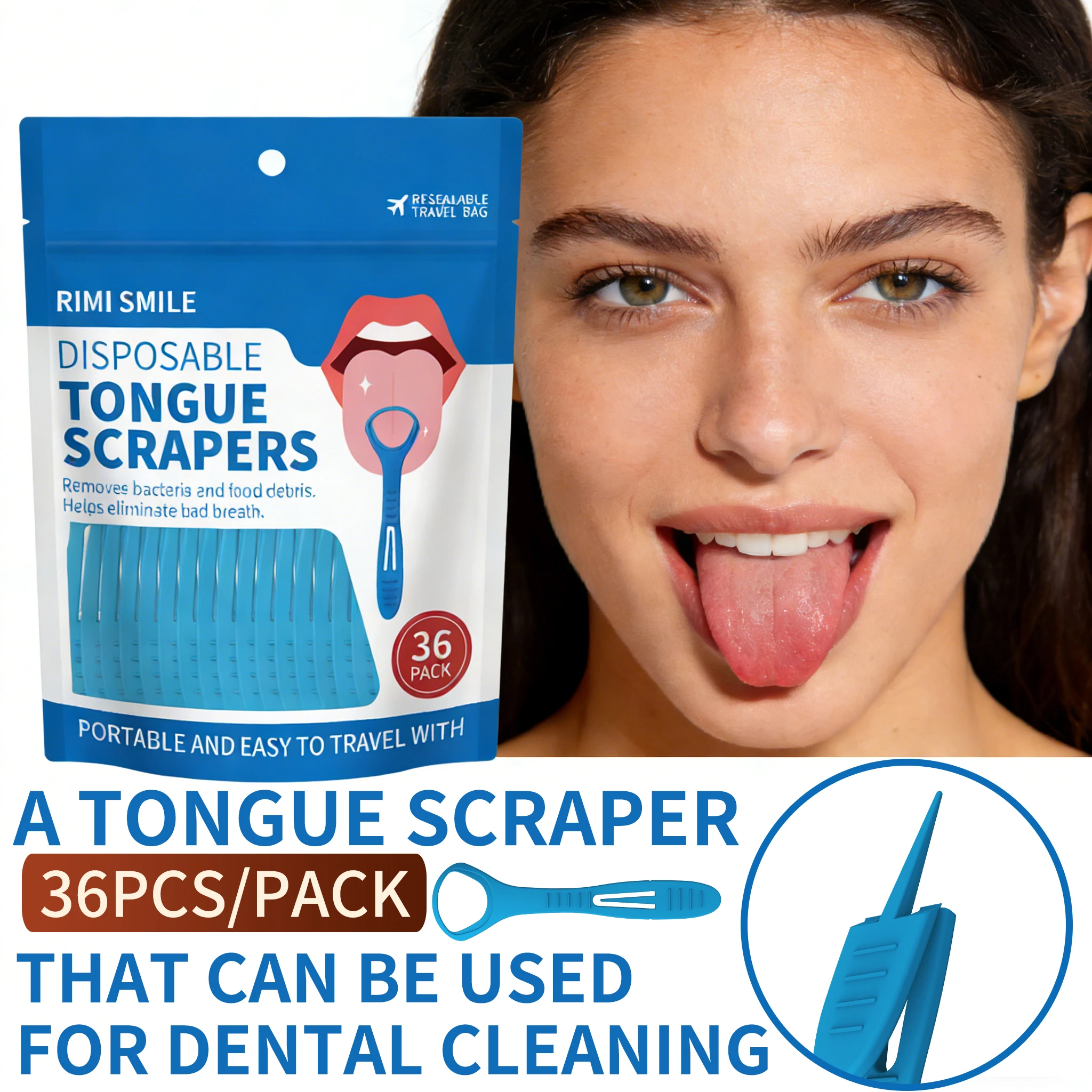 Rascador de lengua y palillo dental portátil - imagen 2