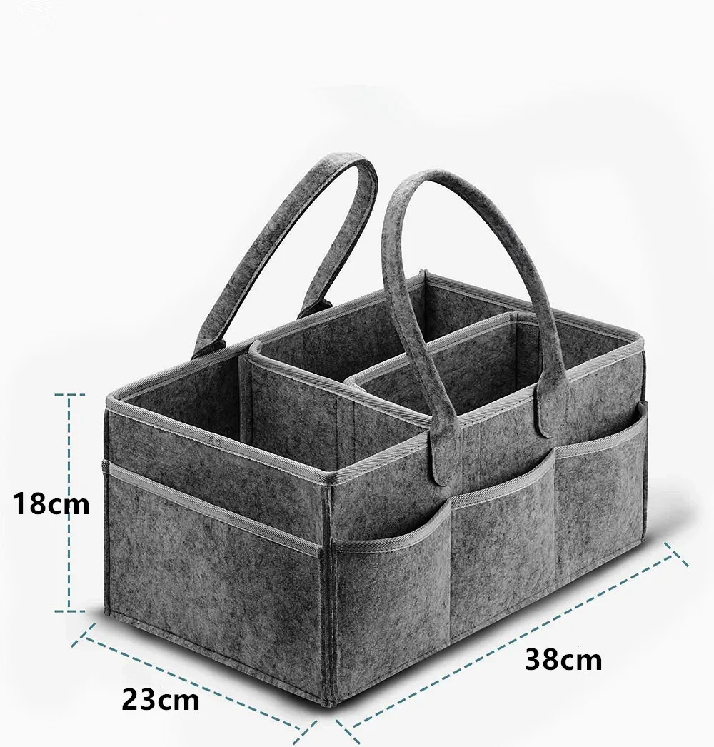 Bolsa de pañales de fieltro multifuncional grande para bebé - imagen 3