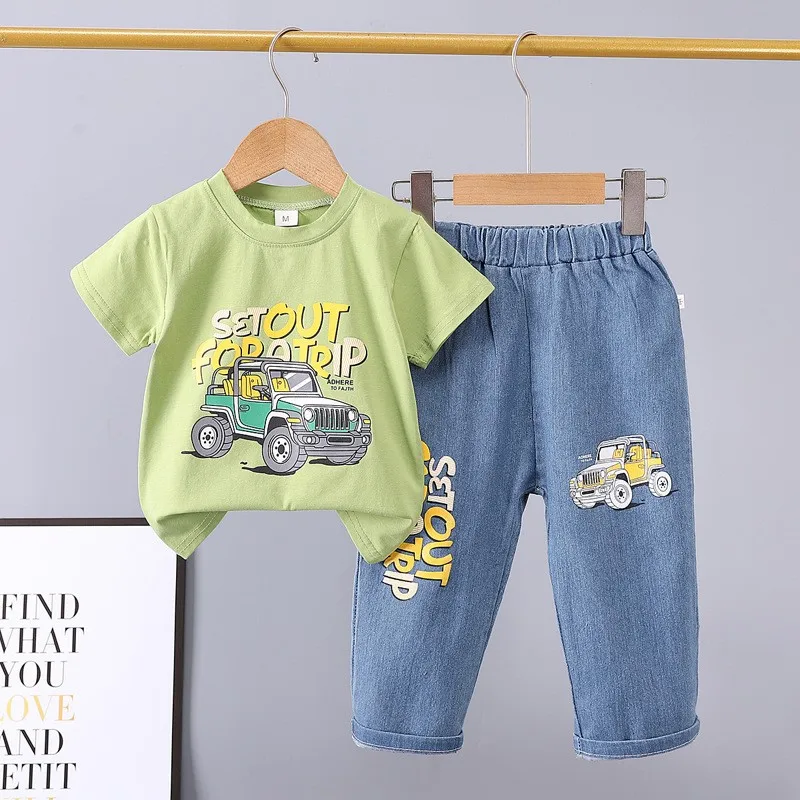 Conjunto verano bebé de algodón: camiseta y pantalón - imagen 2