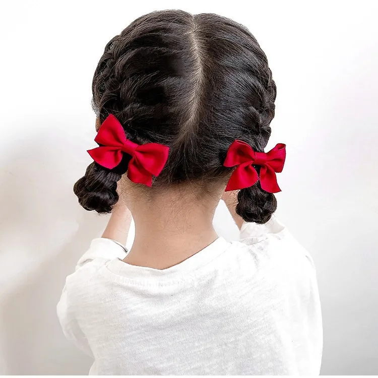 Lazos infantiles rojos – clips y pinzas de pelo para niña en verano - imagen 2