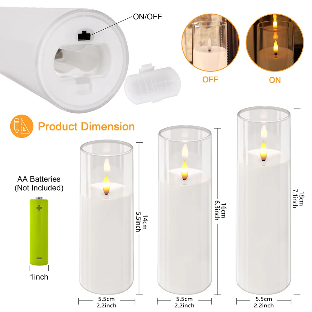 Velas LED sin llama con efecto parpadeo decorativas eléctricas - imagen 2