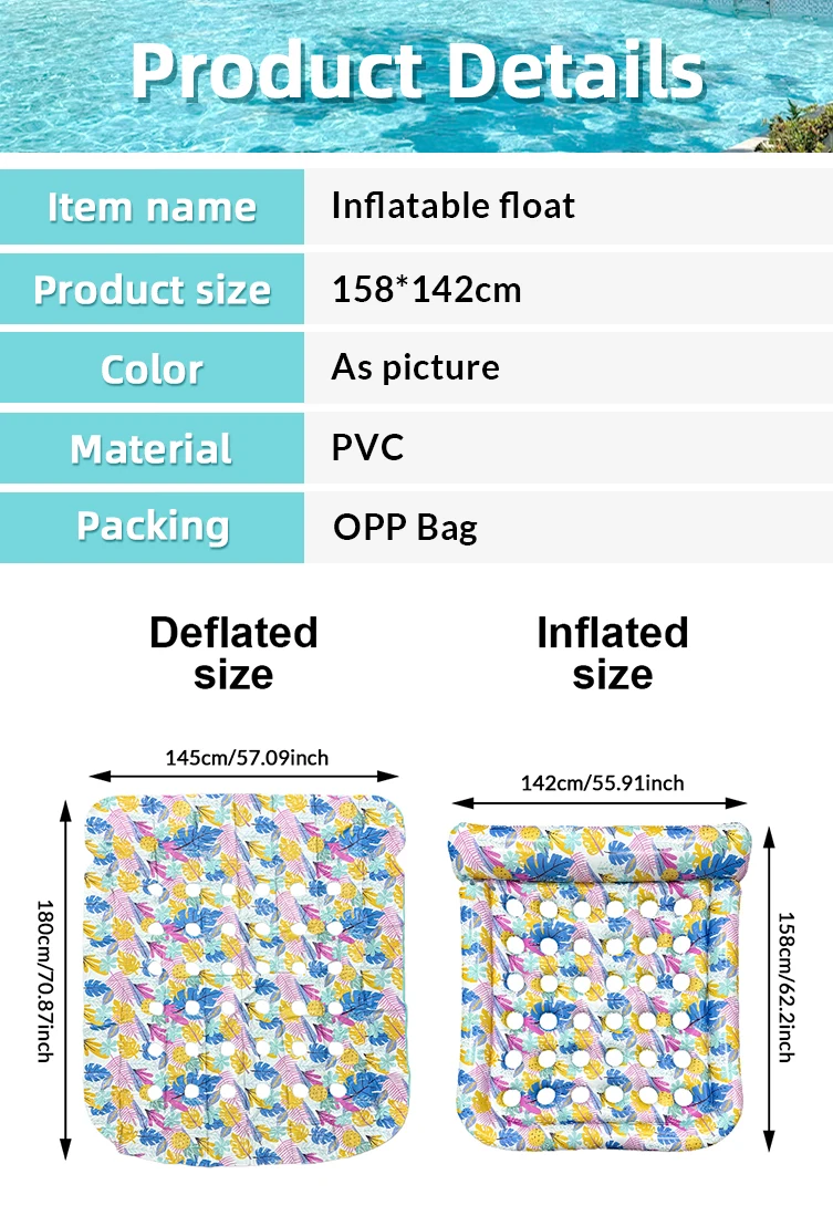 Silla flotante inflable individual para piscina y playa