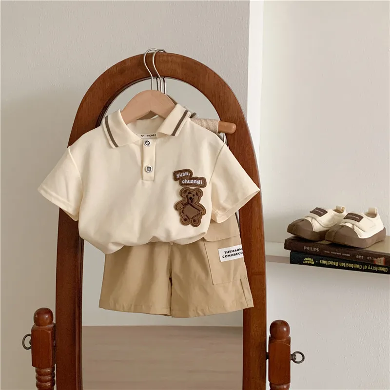 Conjunto verano bebé tono beige
