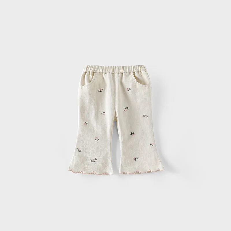 MILANCEL pantalones acampanados de otoño con flores bordadas - imagen 2