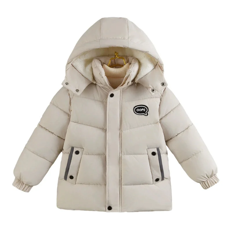Chaqueta gruesa para niños con capucha y cremallera