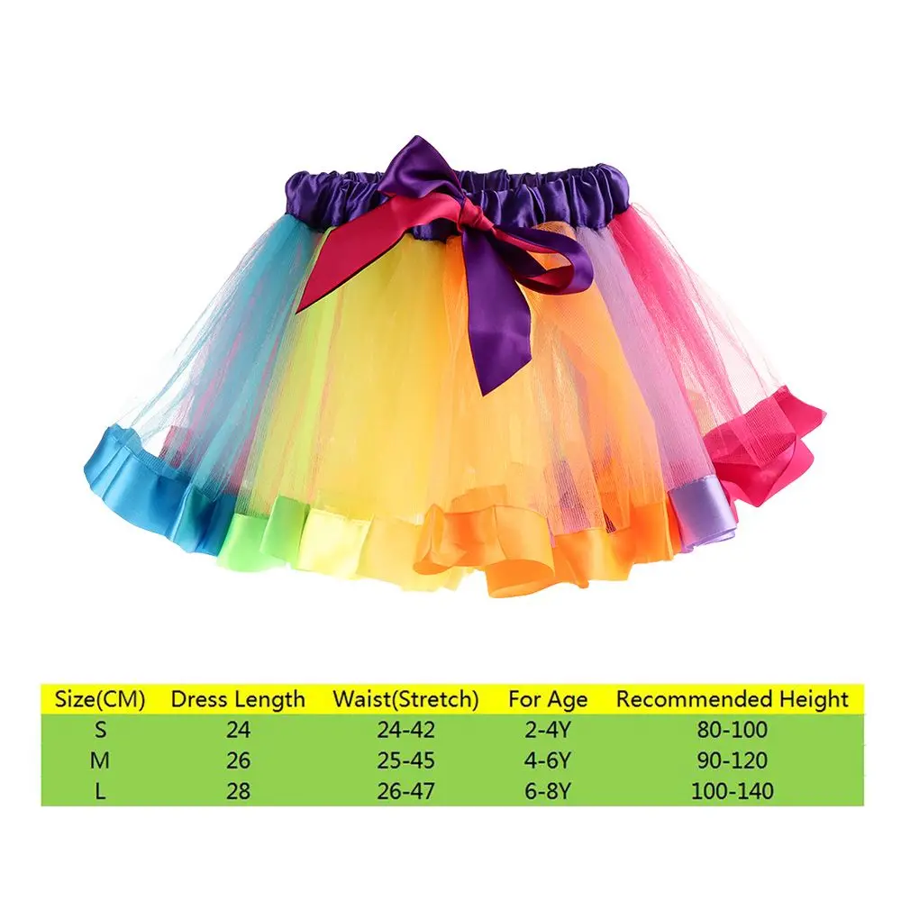 Vestido de fiesta en tul con falda tutú arcoíris princesa para niños - imagen 5