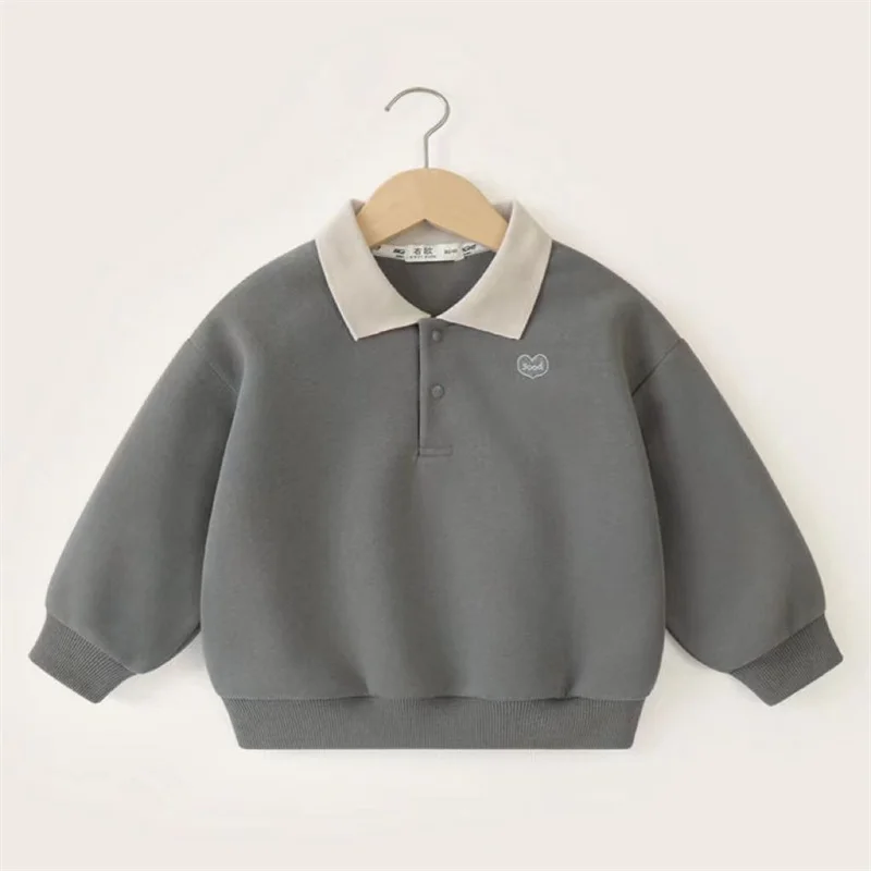 Jersey de otoño manga larga infantil con letras informales - imagen 3