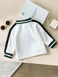 Camisa de manga larga bebé con estampado y solapa blanca