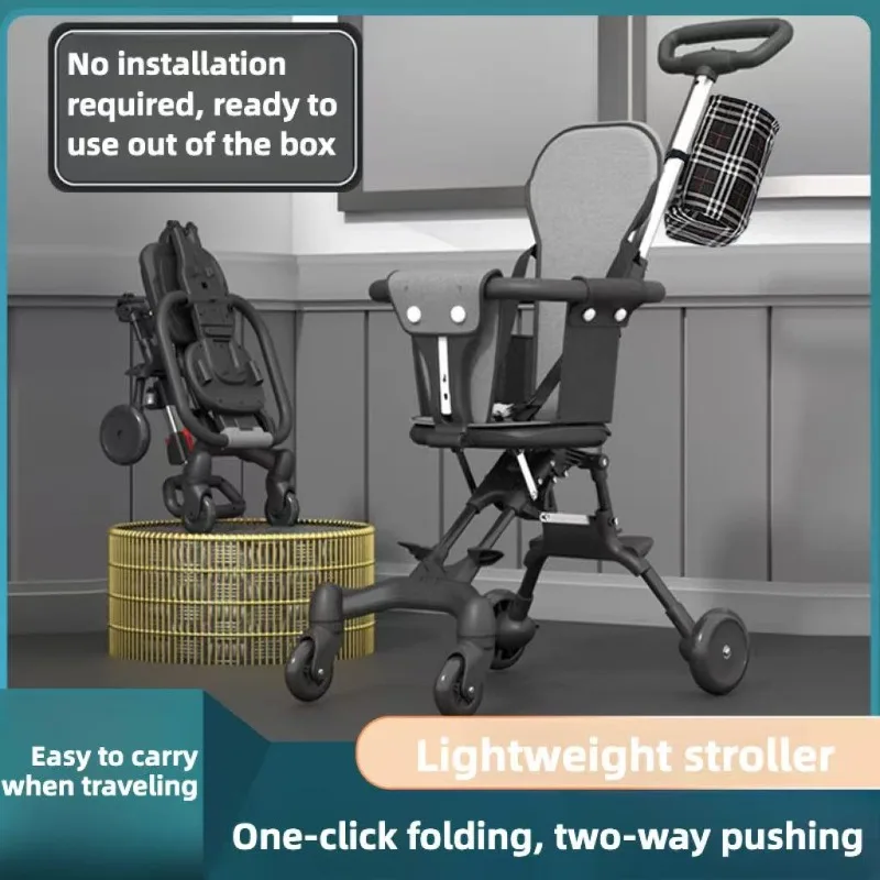 IMBABY Andador para bebé plegable con asiento reversible y 4 ruedas - imagen 4