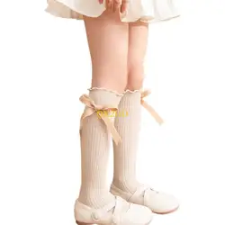 Calcetines hasta la rodilla con lazo y cubre-bota para bebé