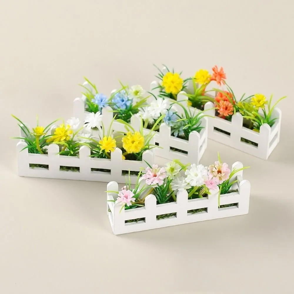 Casa de muñecas con jardín y valla de flores artificiales realistas - imagen 5