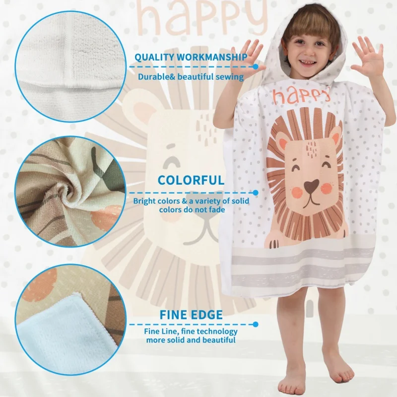 Albornoz infantil con capucha de microfibra para niños - imagen 4