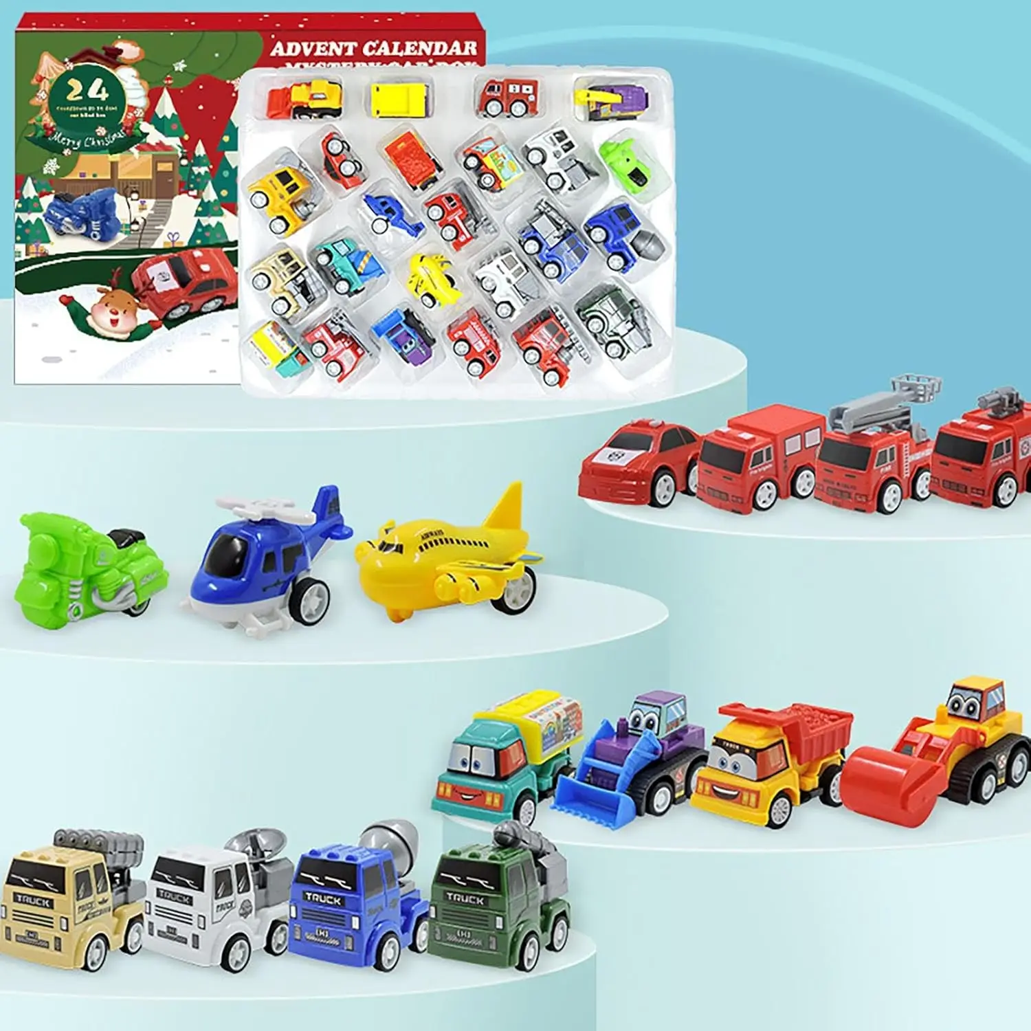 Juego de coches tirón hacia atrás con calendario de Adviento - imagen 5