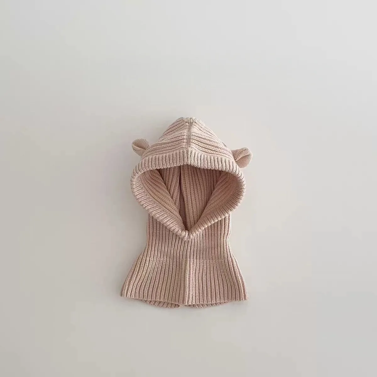Gorro bebé de lana gruesa con protección de orejas y cuello - imagen 4