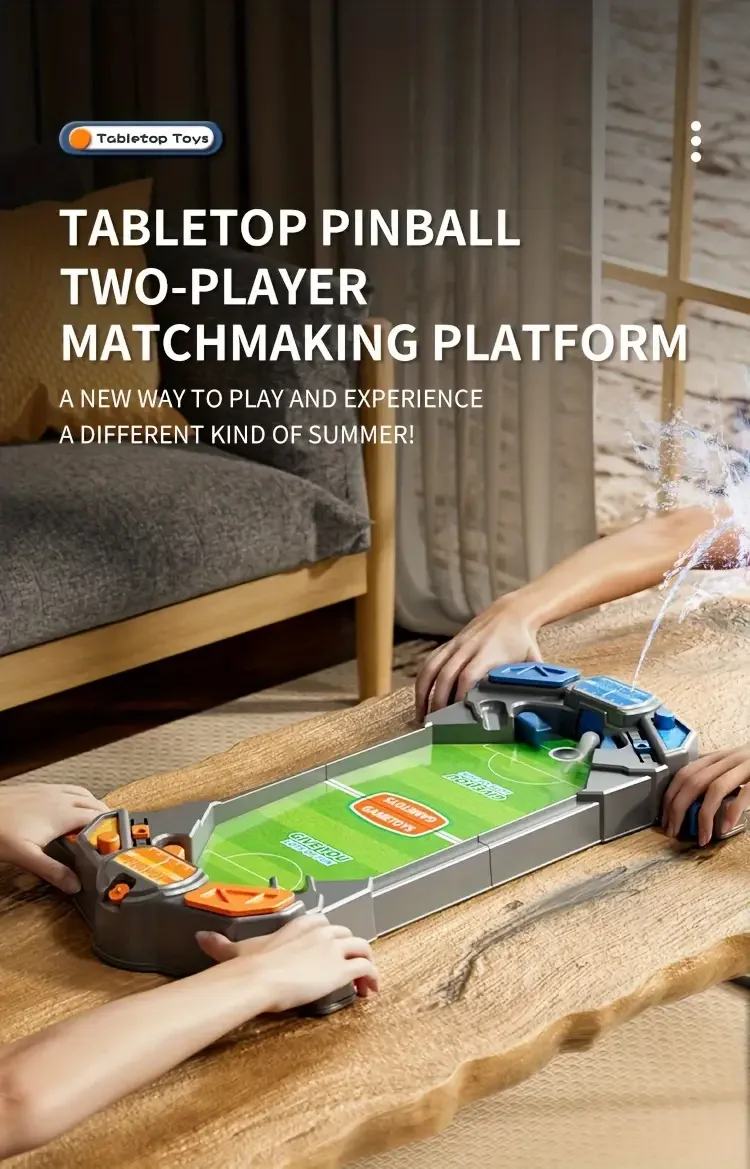 Mini futbolín interior con rociador de agua