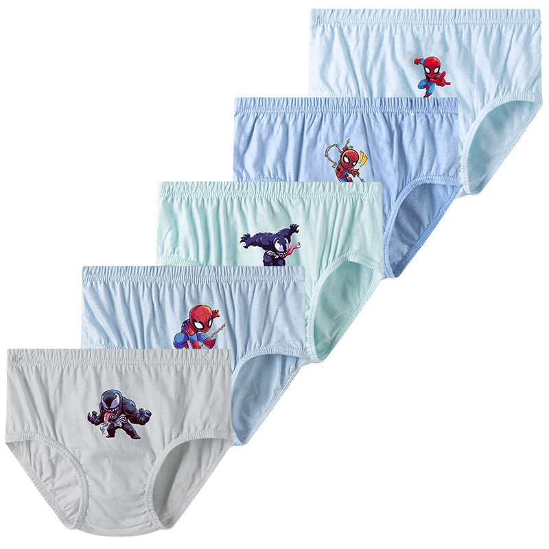 Calzoncillos de algodón para niños con estampado Spider-Man e Iron Man - imagen 3