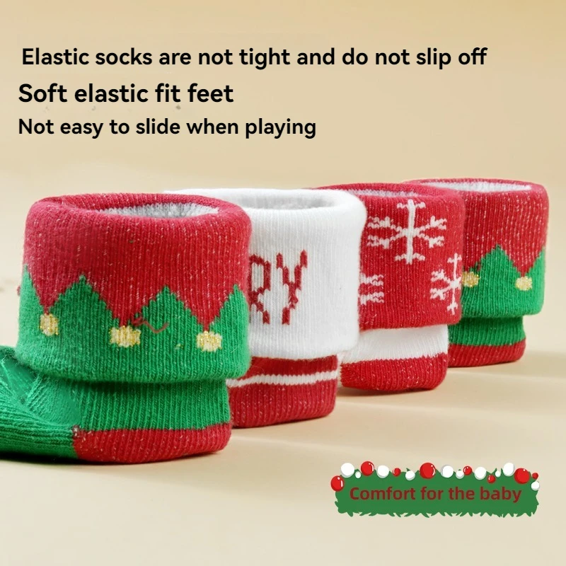 Calcetines de Navidad absorbentes de algodón para bebé unisex - imagen 2