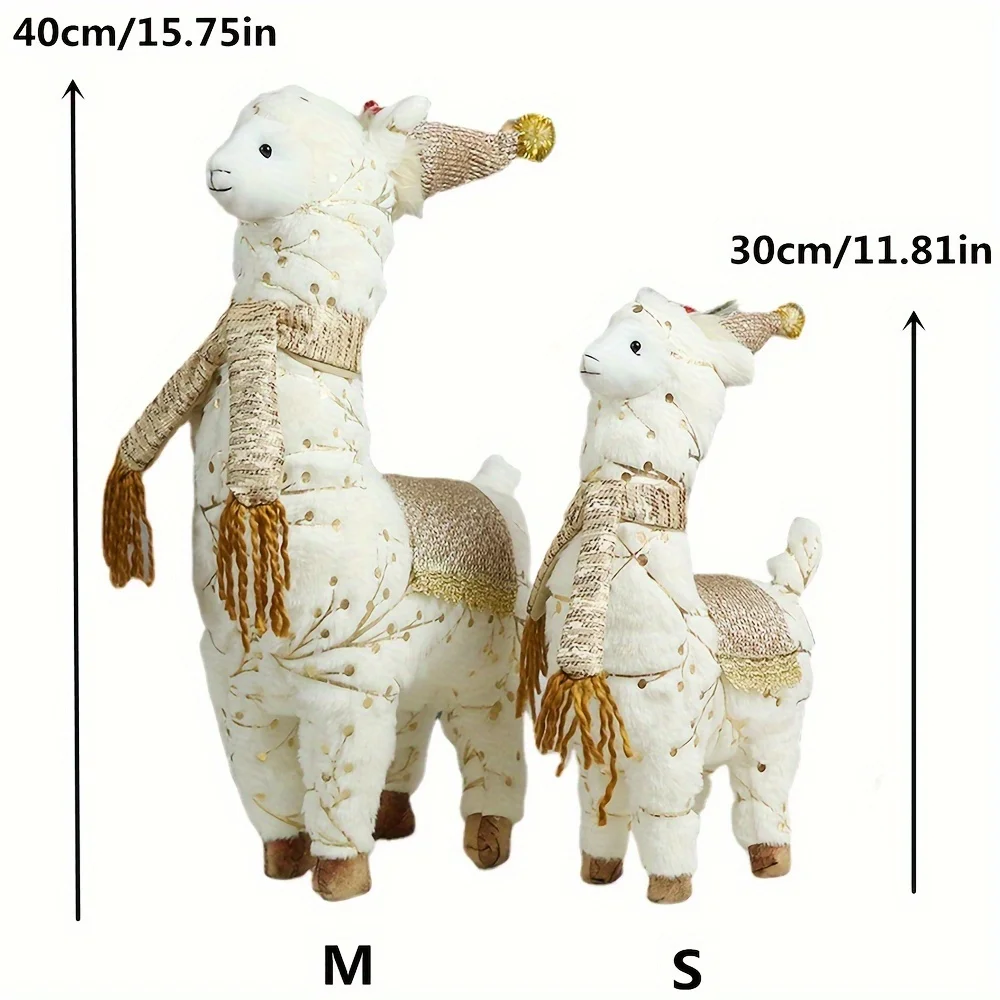 Alpaca de felpa en posición de pie