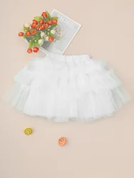 Falda tutú de tul con cintura elástica para niñas