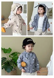 MILANCEL abrigo de otoño con capucha suave y estampado de perritos