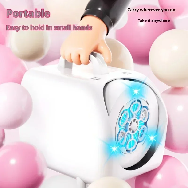Máquina de burbujas portátil con luces LED para fiestas infantiles - imagen 4
