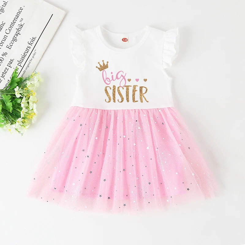 Vestido de tutú rosa a juego para hermanas, estilo princesa - imagen 4
