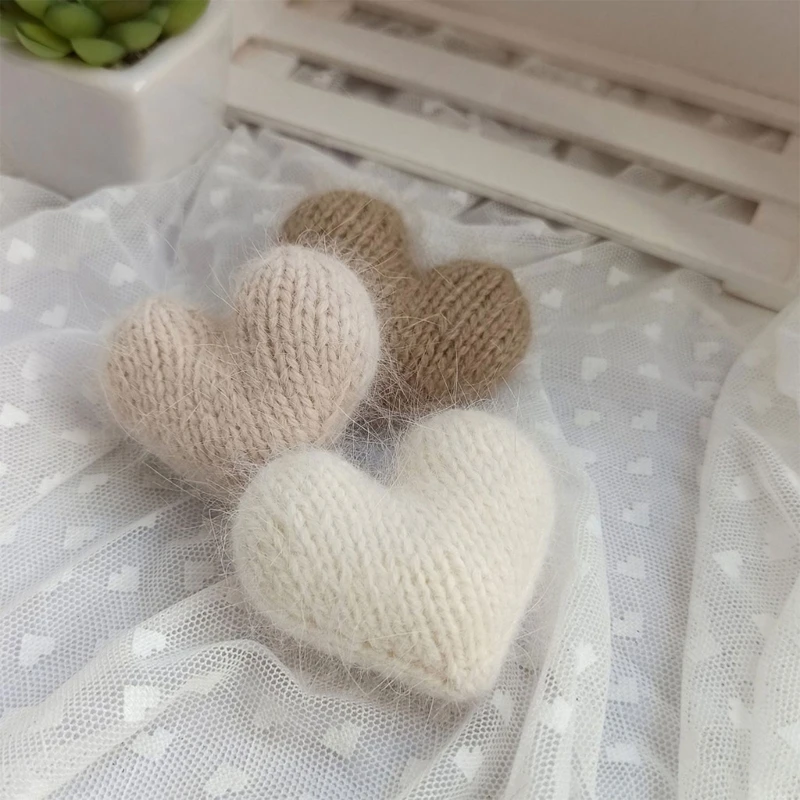 Corazones decorativos de mohair para fotos de bebé - imagen 5