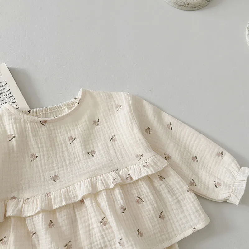 Conjunto MILANCEL Bebé – Camiseta floral manga larga + bombacho algodón - imagen 5