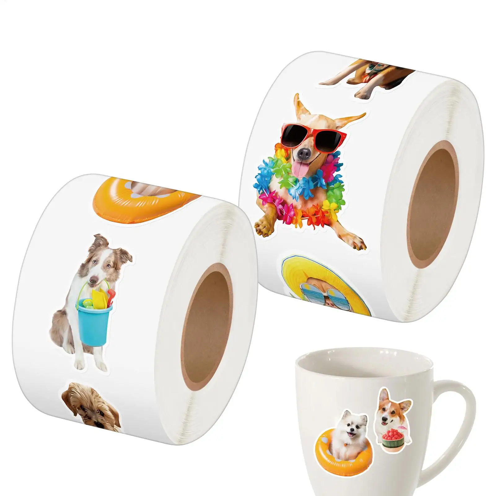 Pegatinas de temática perritos y verano para personalizar cuadernos y portátiles