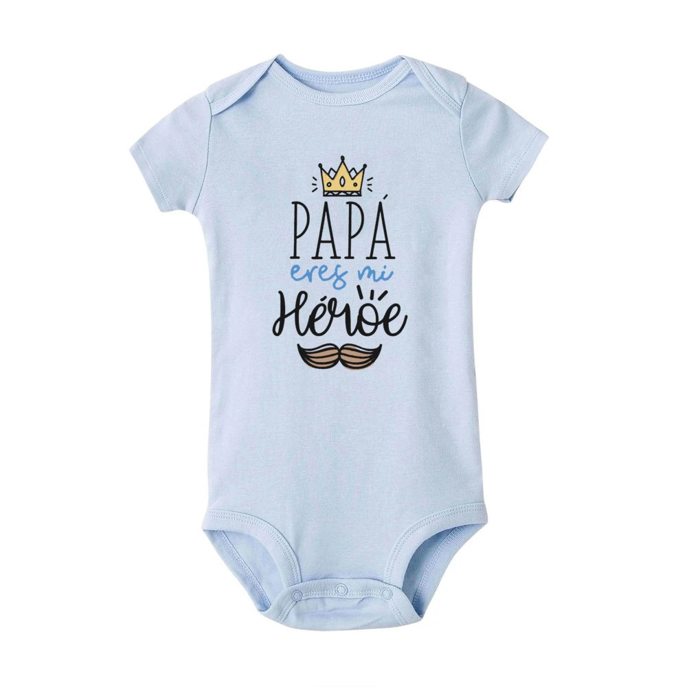 Body bebé manga corta estampado Papá es mi héroe - imagen 4