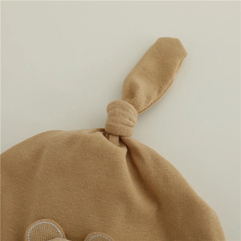 Gorro bebé con cola de oso suave en algodón para invierno unisex - imagen 5