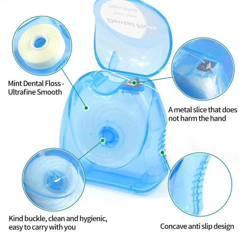 Hilo dental de menta desechable – Pack para limpiar huecosbetween teeth - imagen 2