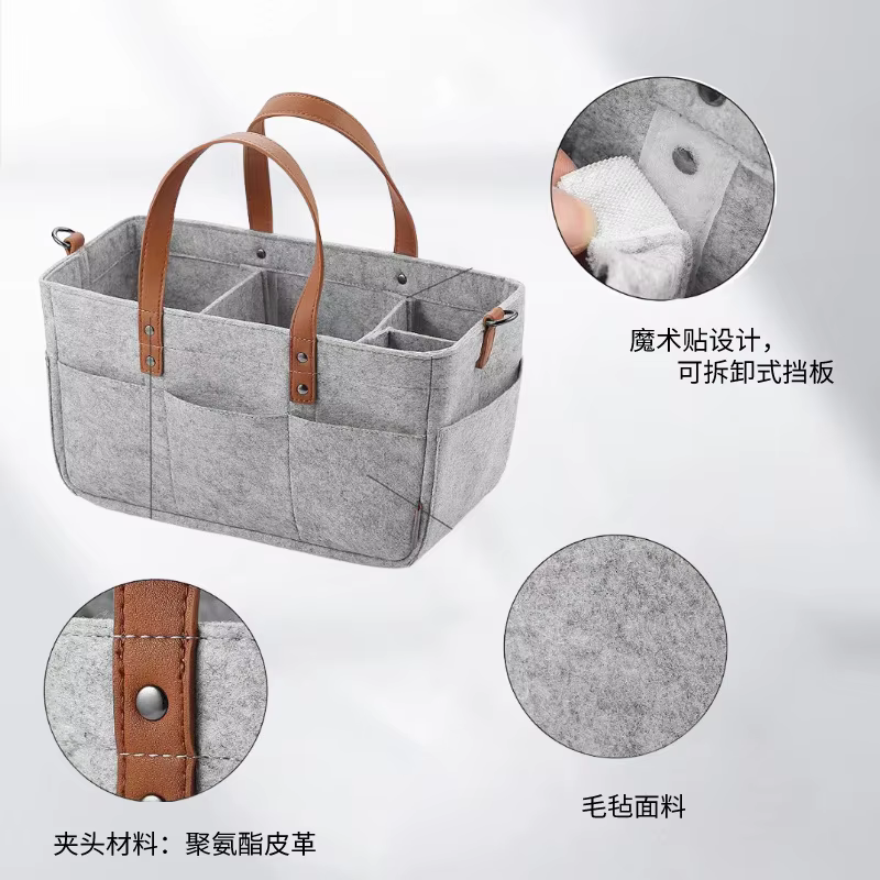 Bolsa pañales fieltro gran capacidad para bebé - imagen 3