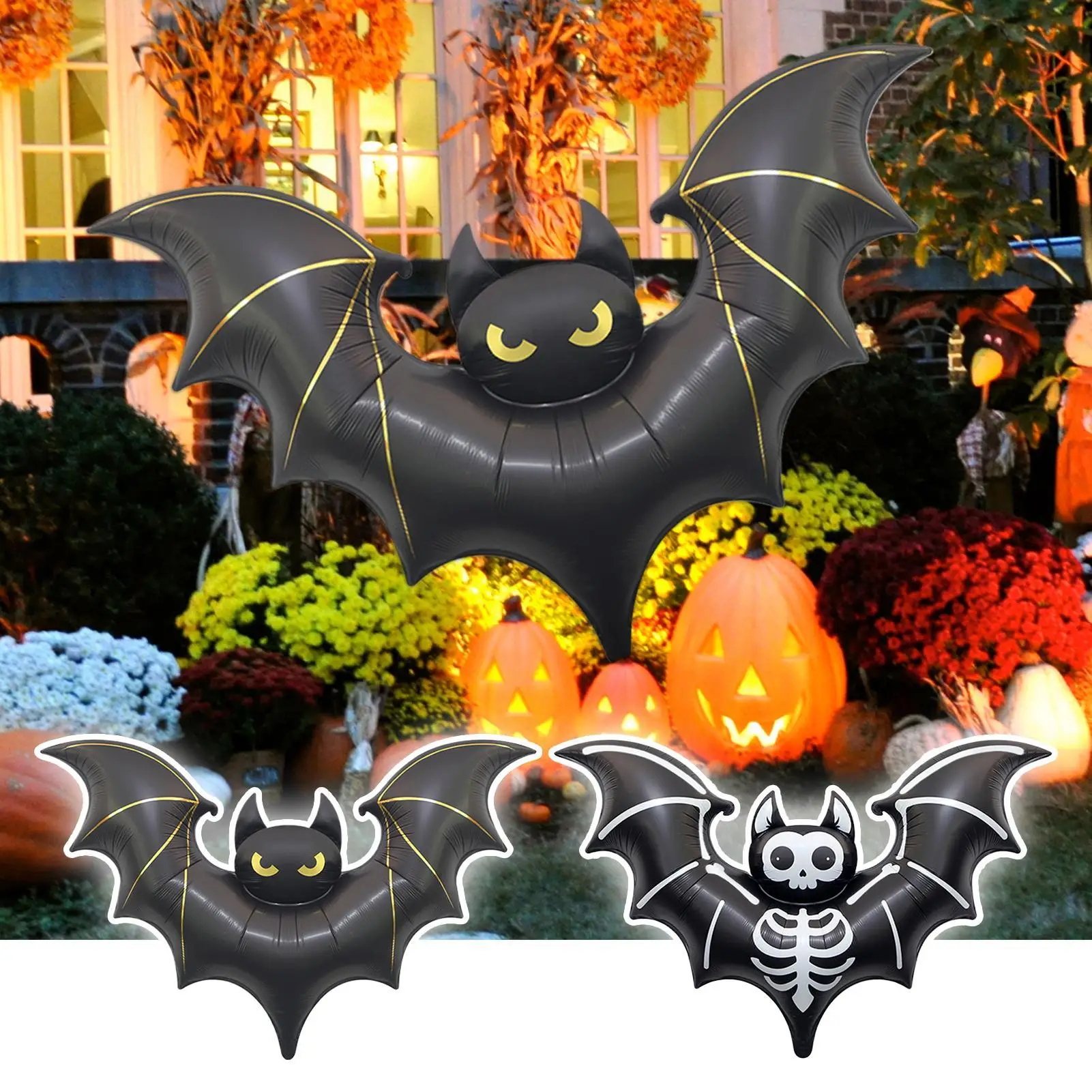 Globos de murciélago negro para Halloween – Espeluznantes en fiestas - imagen 3