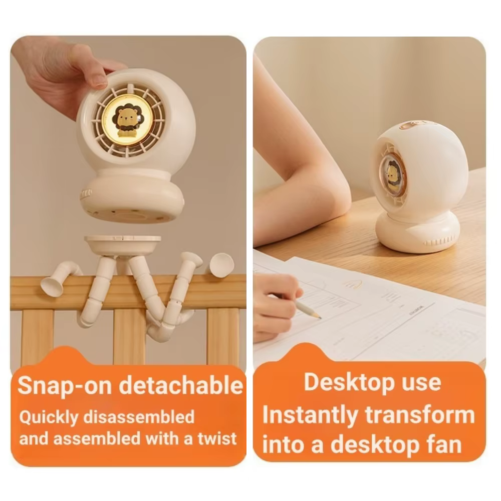 Ventilador para cochecito de bebé recargable por USB - imagen 5