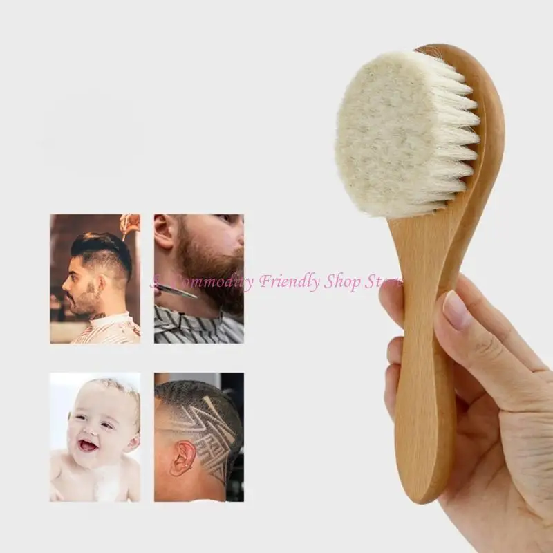 Cepillo de bebé de madera redondo para masaje del cuero cabelludo - imagen 3