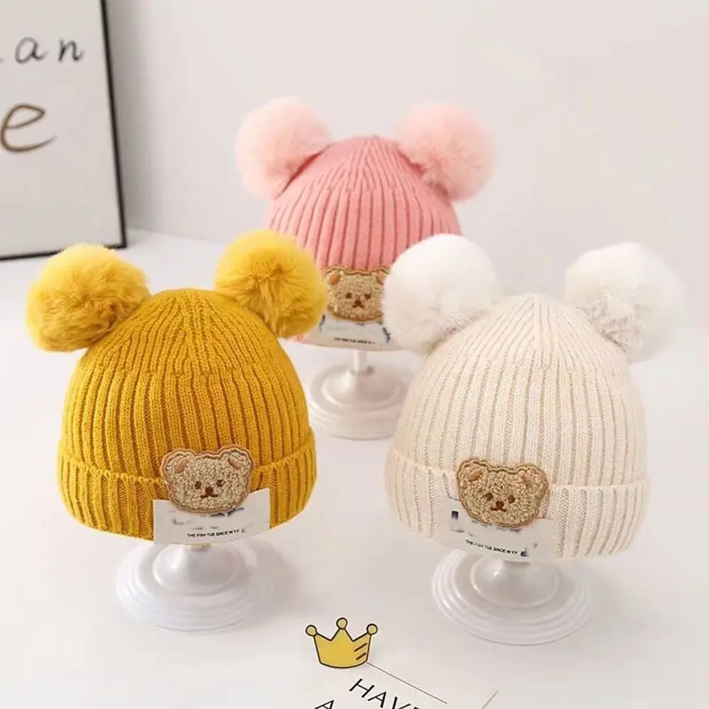 Gorro de invierno infantil con borla de pelo suave - imagen 3
