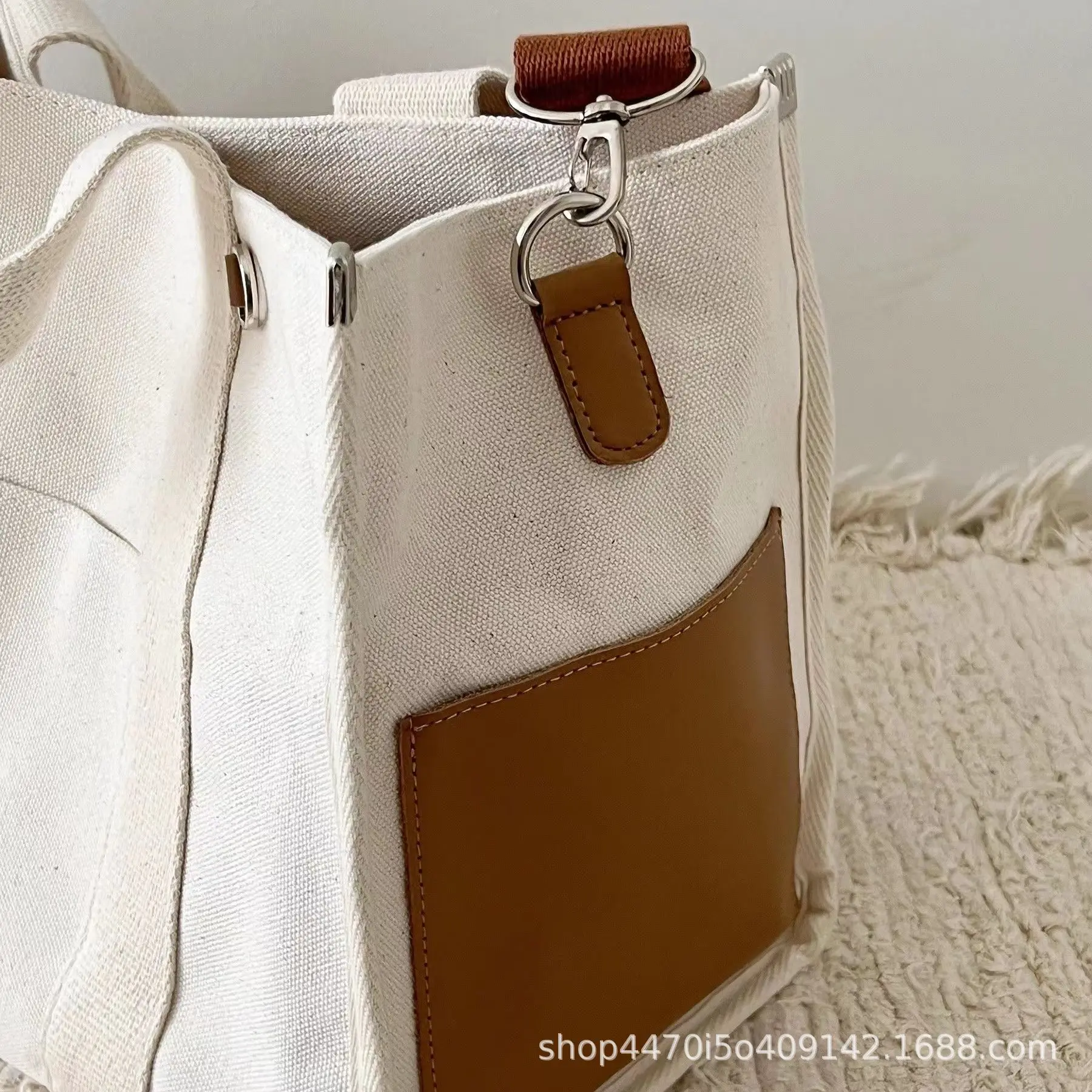 Bolso pañales impermeable de lona para bebé, gran capacidad - imagen 5