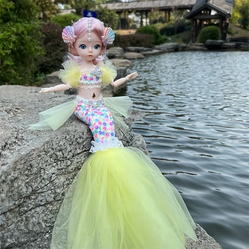 Muñeca de sirena princesa ojos azules para niña, regalo - imagen 4