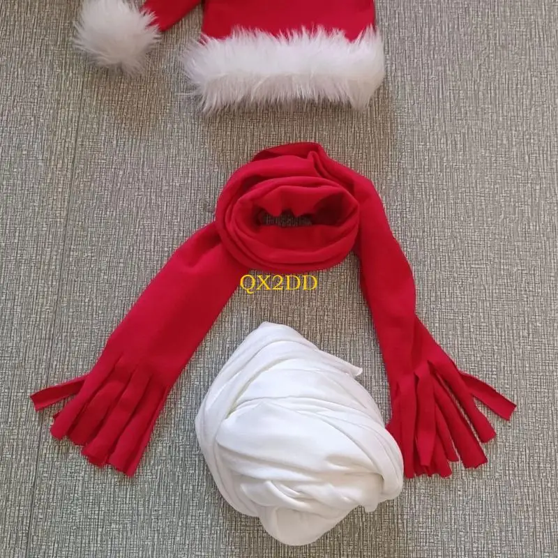 Traje navideño para bebé con gorro y paño envoltorio – Foto ideal - imagen 2