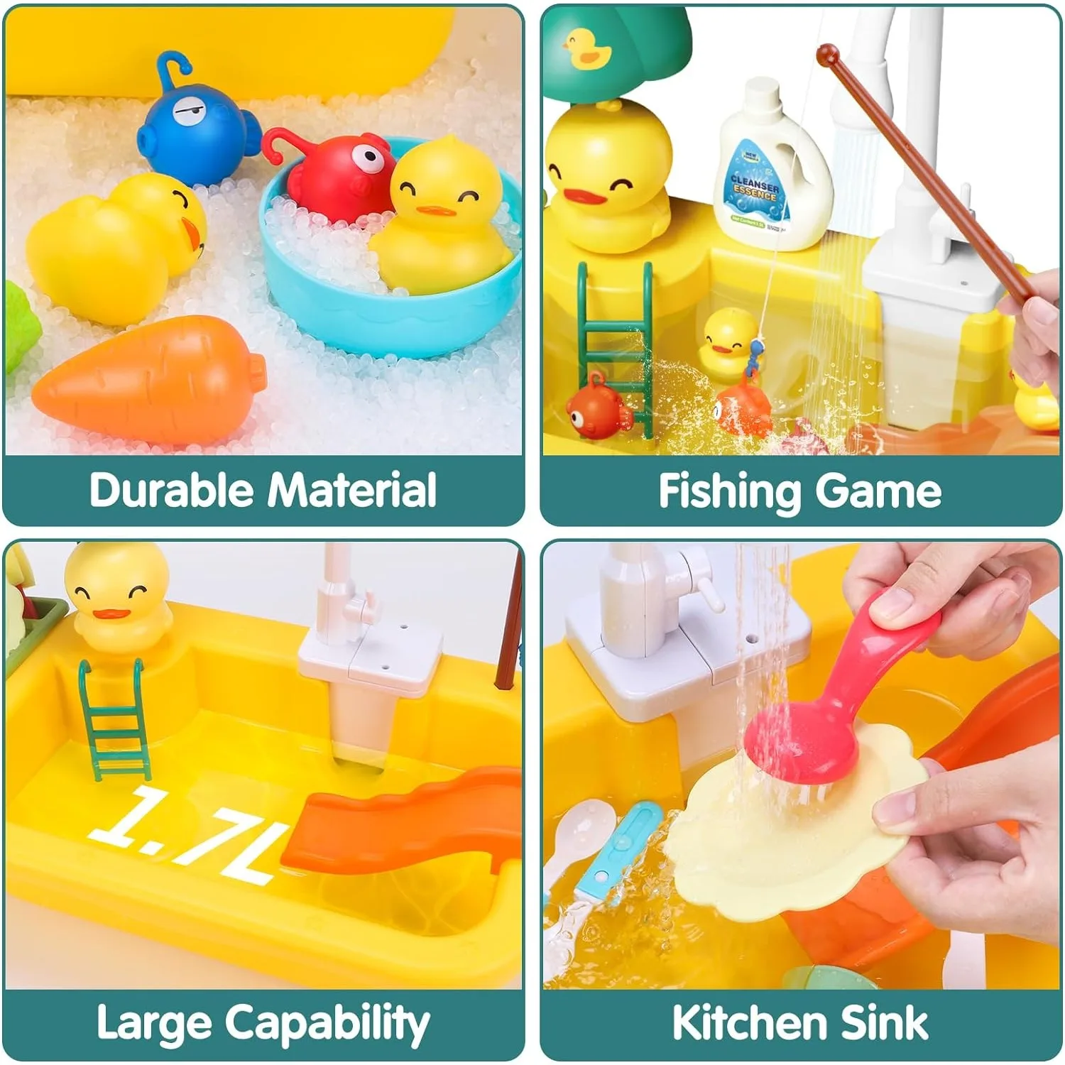 Lavavajillas infantil eléctrico con grifo de agua y juego de rol - imagen 3