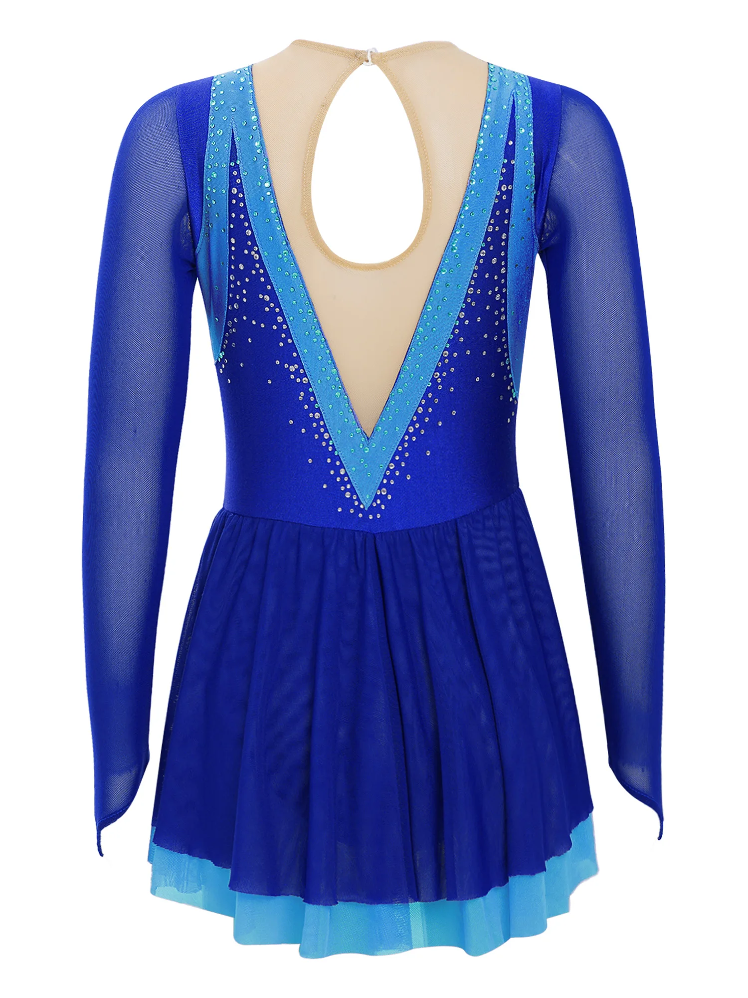 Vestido de ballet lírico para niñas con manga larga y tutú brillante - imagen 5
